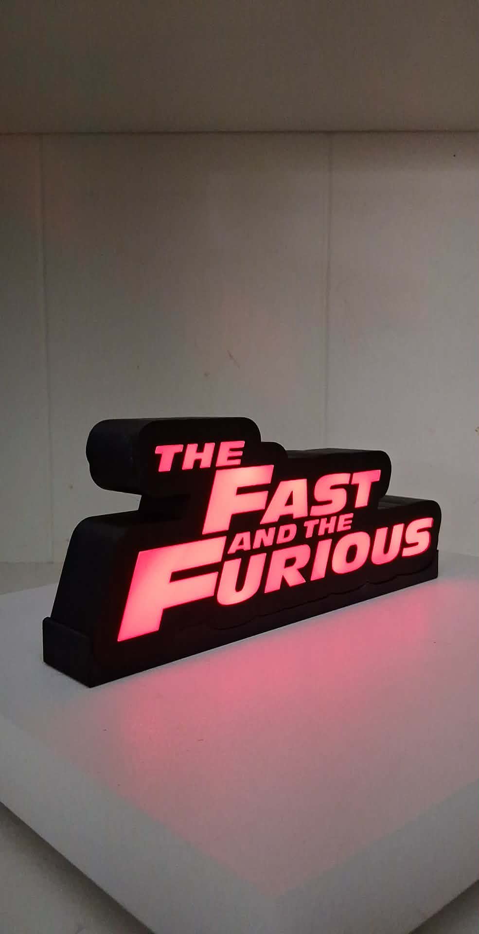 Thefast And The Furious Light LED light box – custom 3D printed – Lit Layer Creations